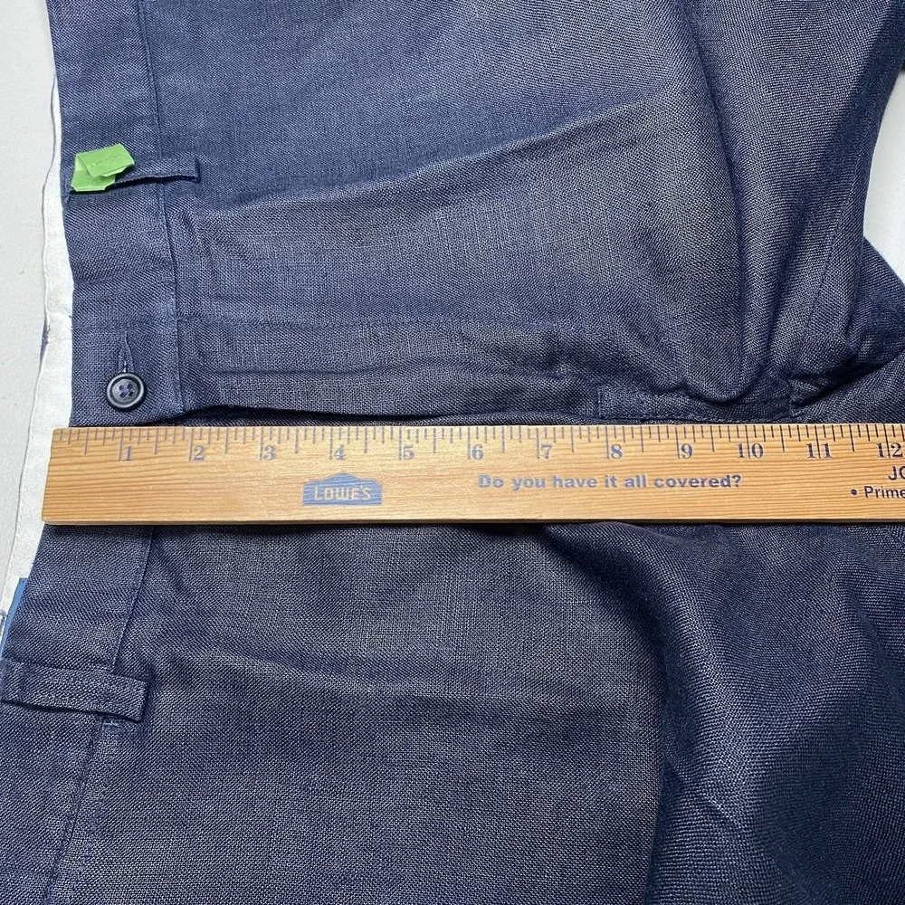 Polo by Ralph Lauren Pants 38x30 (38x29.5) Flat Front Linen Cotton Navy